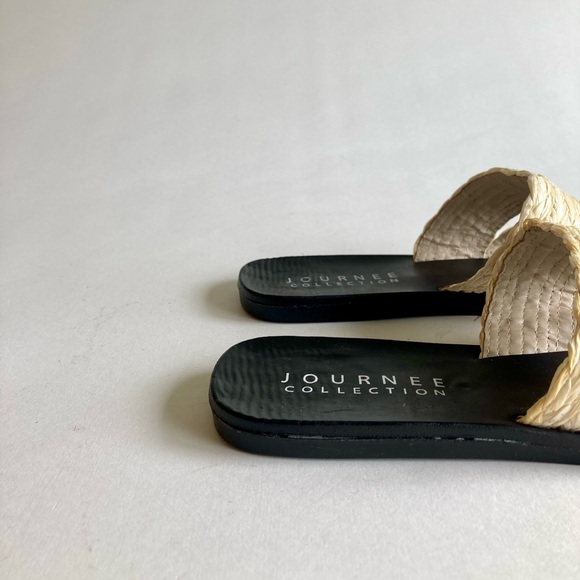 New Journee Collection Ivory Straw Weaving Flip Flops Sandals size 7.5 - Picture 4 of 12